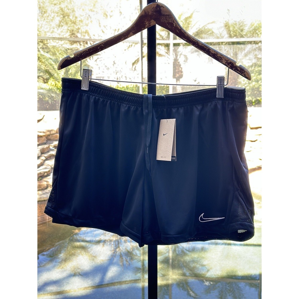 Nike Women's Academy 2-in-1 Activewear Shorts XL Black Dri-FIT New